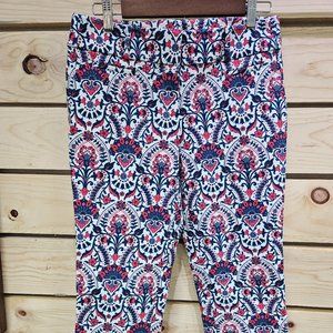 EUC Ann Taylor LOFT Marissa Riviera Floral Design Crop Pant Size 4